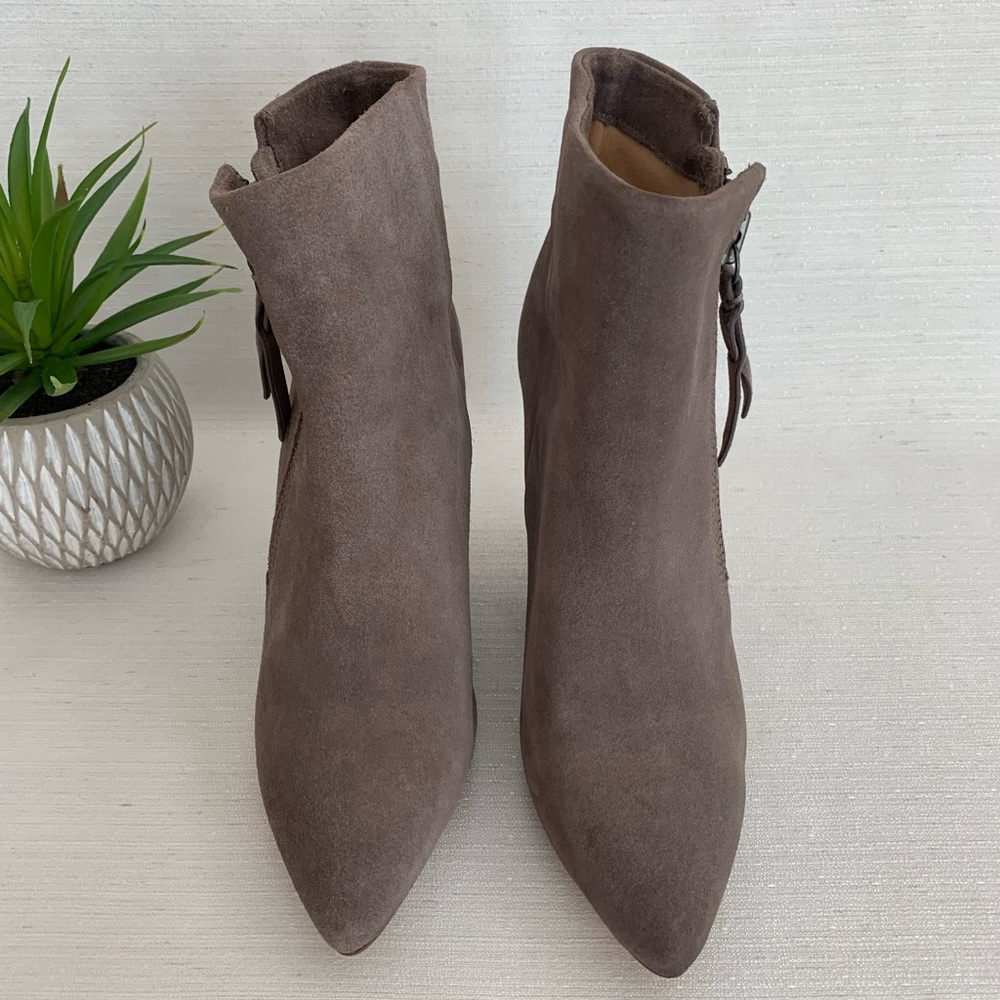 Splendid Neva Taupe Gray Suede Ankle Booties Women's 8.5 - Picture 2 of 12